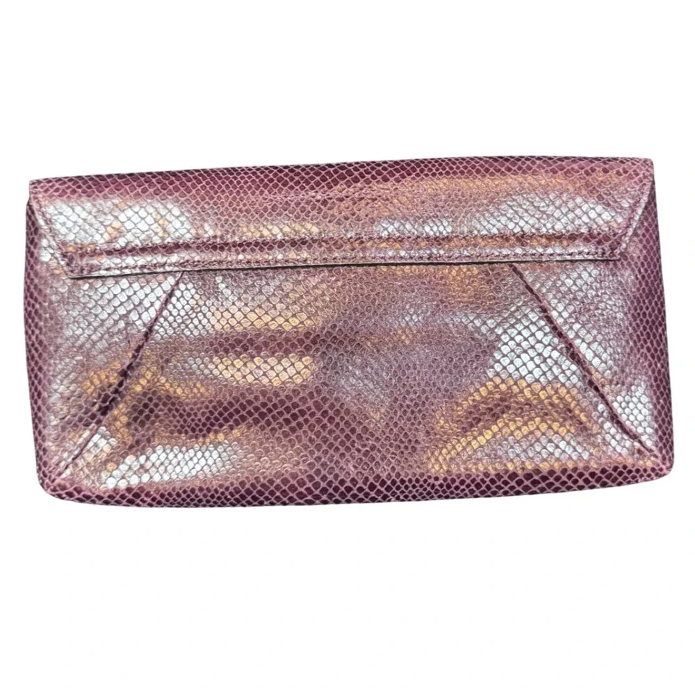 Unbranded Snakeskin Embossed Clutch Purple